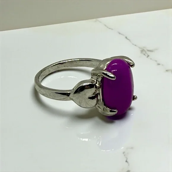 New Bold Oval Purple Statement Ring, Size 8 - Picture 1 of 5